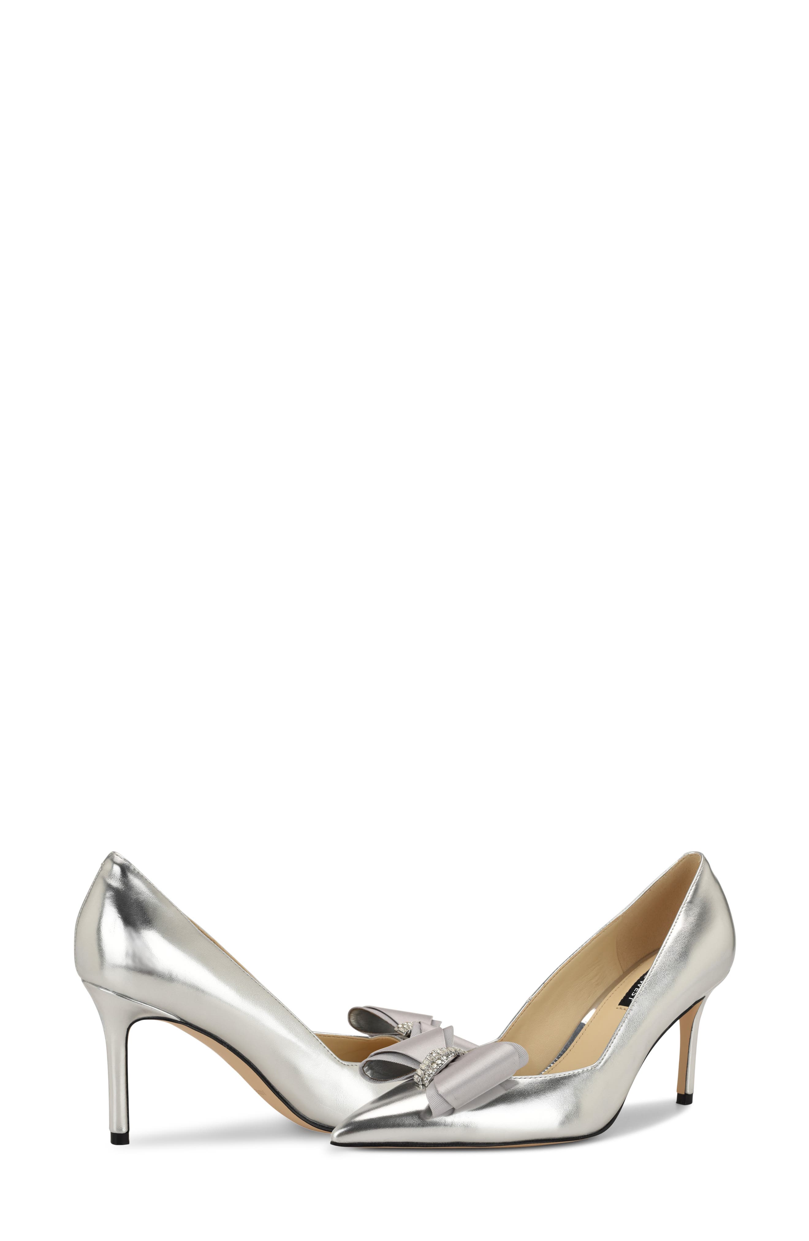 Nine West Ceryn Pointed Toe Pump, Alternate, color, Silver
