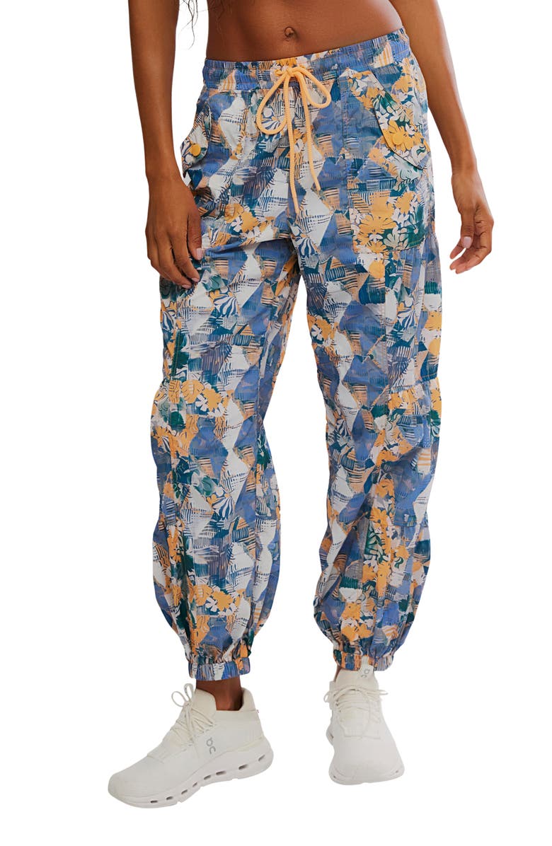 Free People Set Me Free Print Pants, Main, color, Midnight Navy Combo