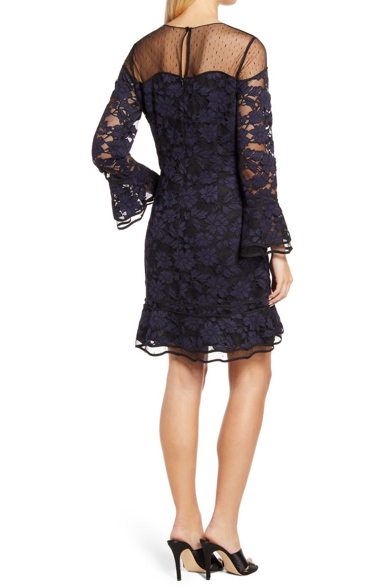 Shani Illusion Neck Lace A-Line Dress, Alternate, color, 