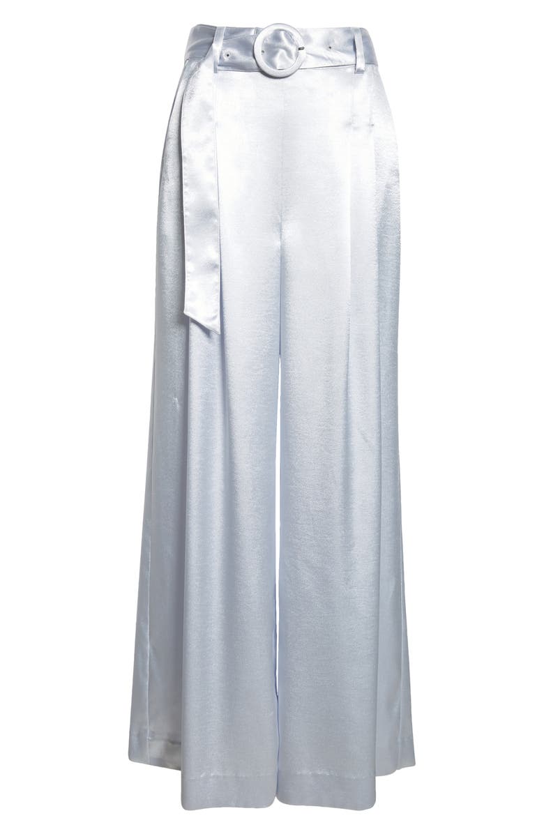 Cinq à Sept Shauna Hammered Satin Wide Leg Pants, Alternate, color, Mercury