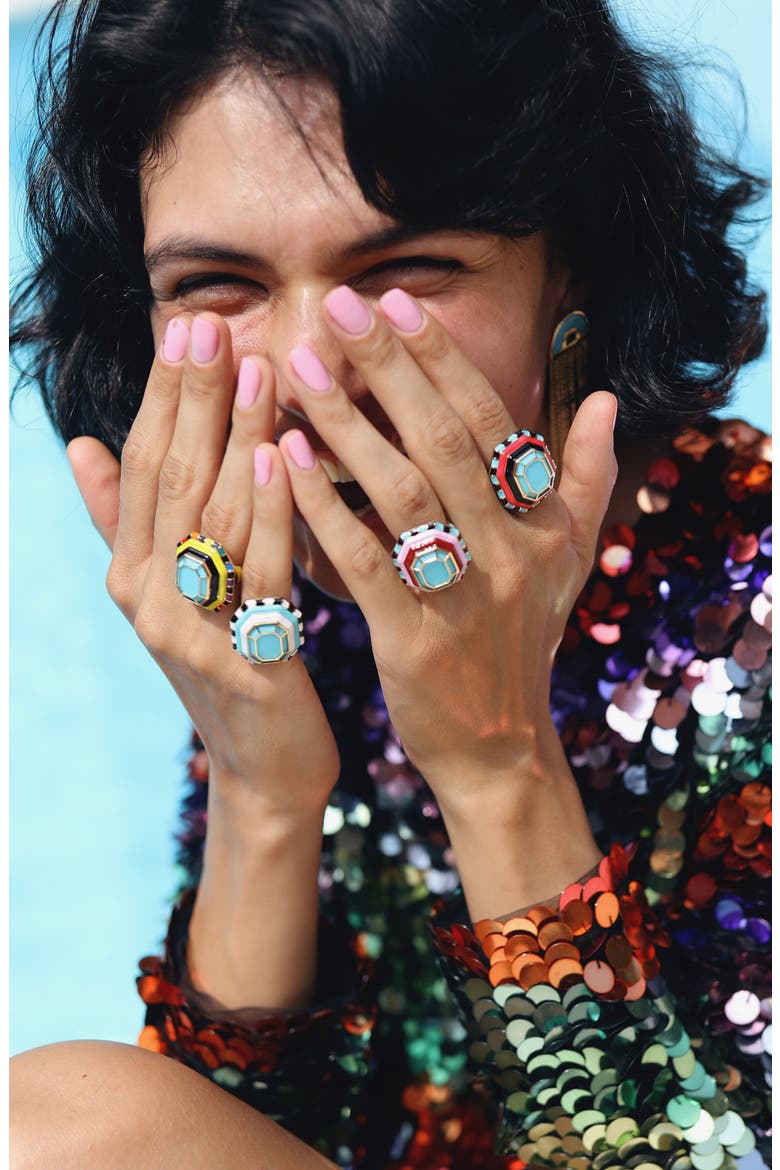 Grab 'n' Go Ready to Release Turquoise Ring, Alternate, color, BLUE