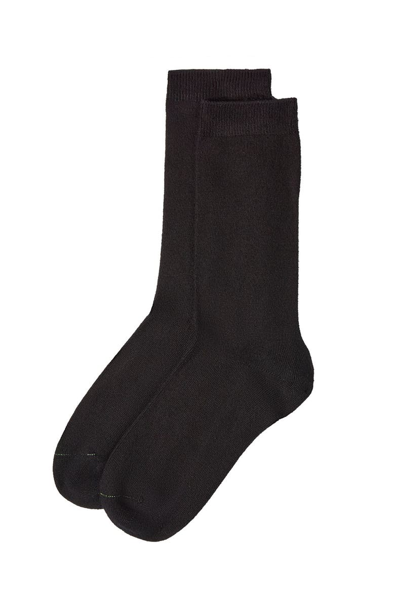MK-10961 Boys' 3 Pair Pack Flat Cellulose Blend Crew Socks, Alternate, color, Black