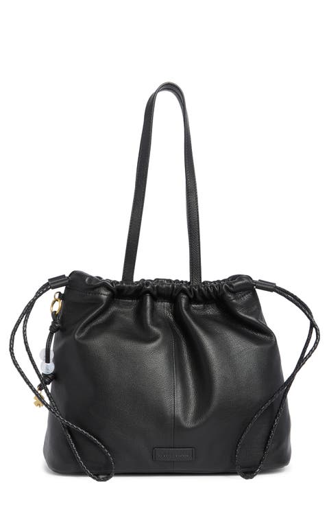 Tily Leather Bucket Tote Bag