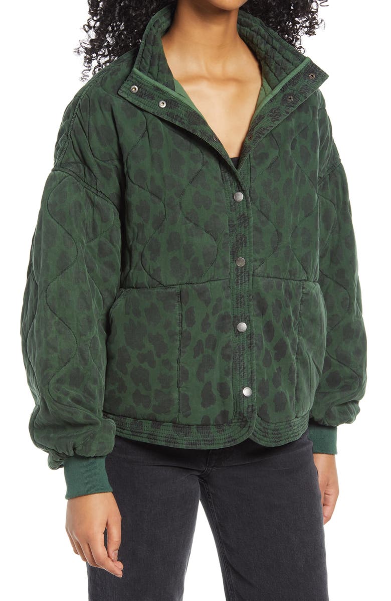 BLANKNYC Leopard Print Quilted Jacket, Alternate, color, 
