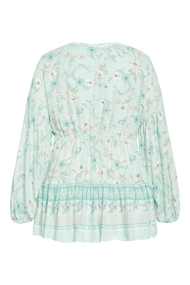Spirited Floral Print Tunic Top, Alternate, color, SEAFOAM SPIRITED FL