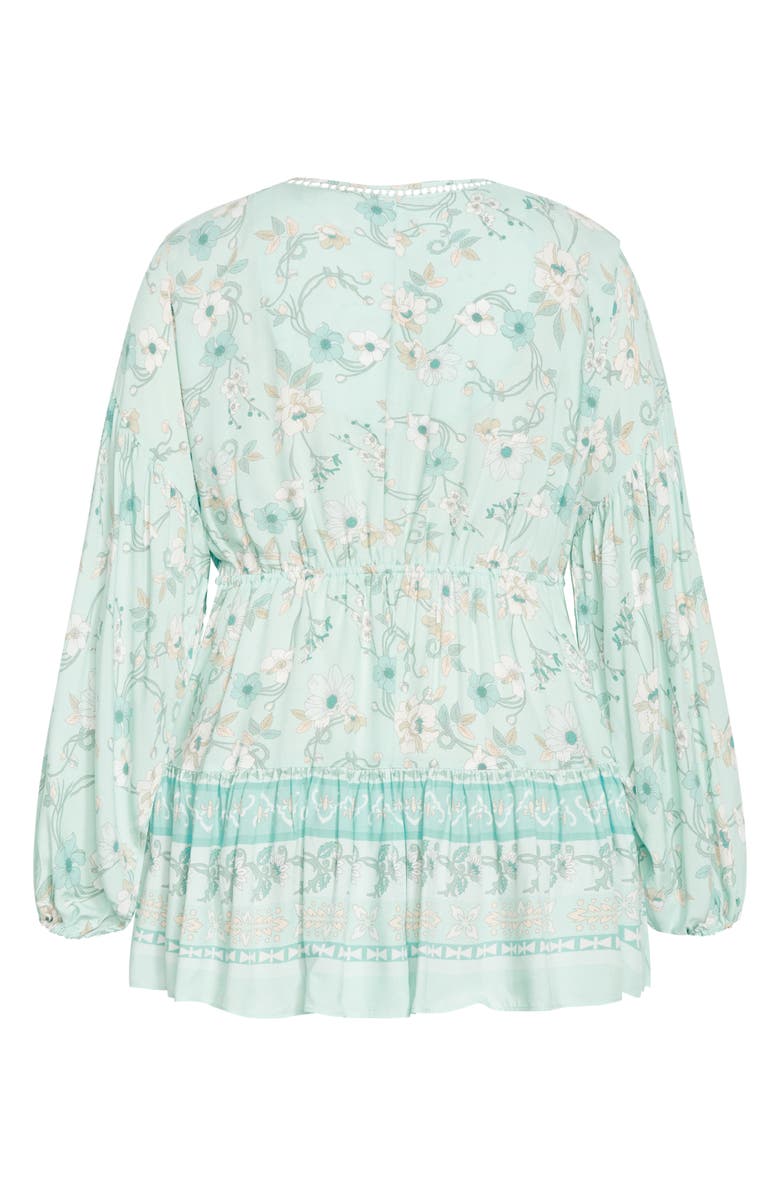 City Chic Spirited Floral Print Tunic Top, Alternate, color,