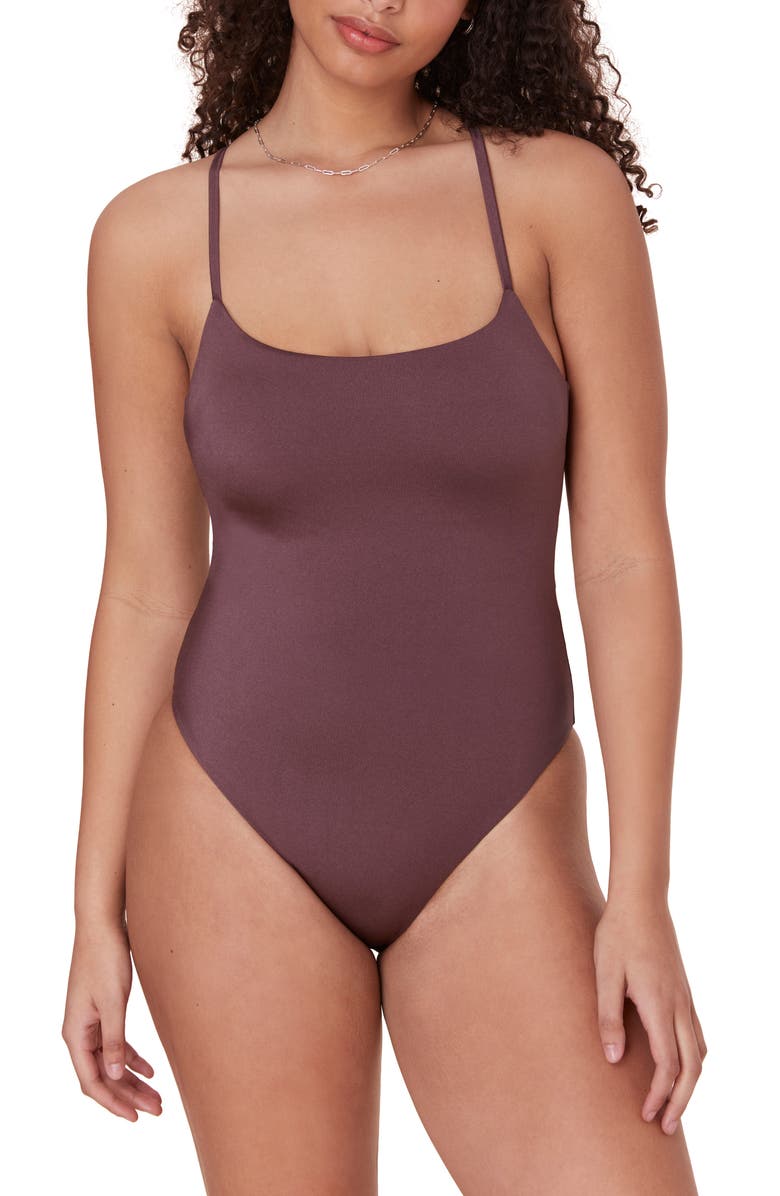 Andie The Fiji Lace-Up Back One-Piece Swimsuit, Main, color, 