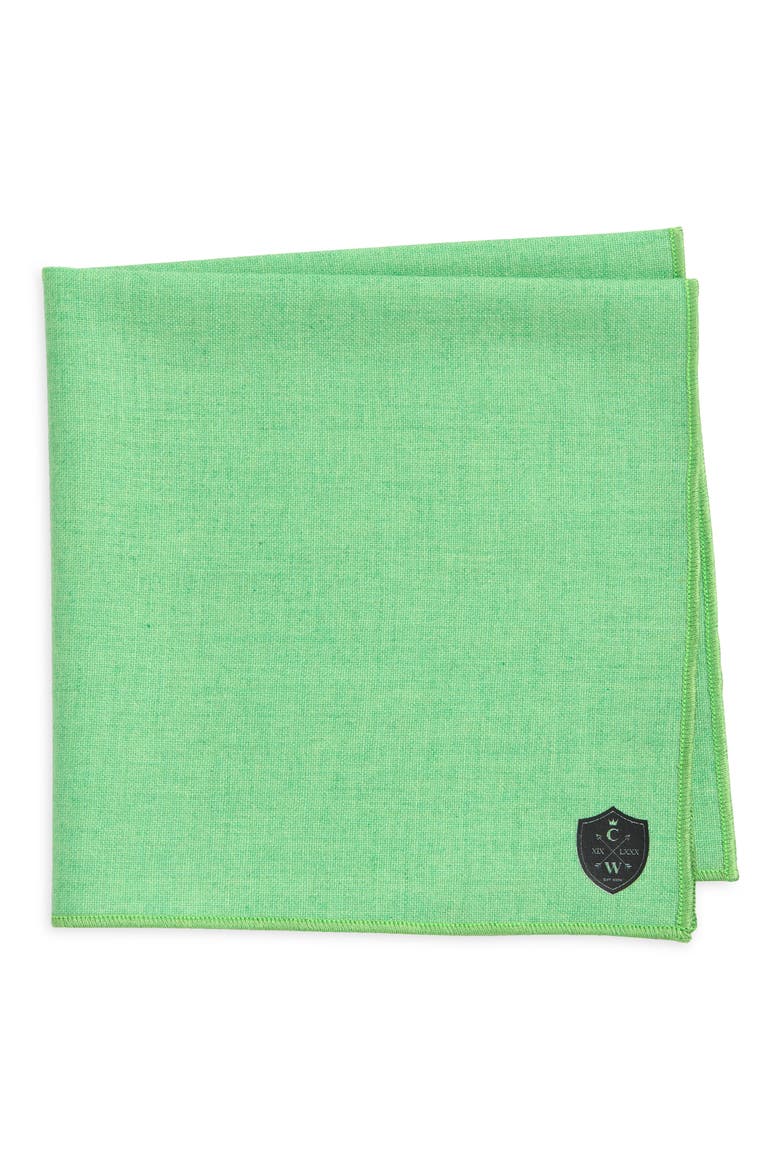 Green Cashmere & Wool Pocket Square, Main, color, GREEN