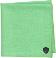 CLIFTON WILSON Green Cashmere & Wool Pocket Square