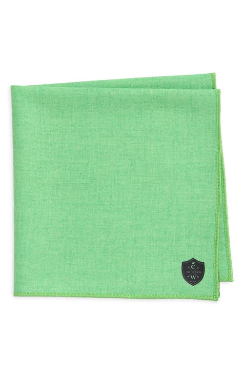 CLIFTON WILSON Green Cashmere & Wool Pocket Square 