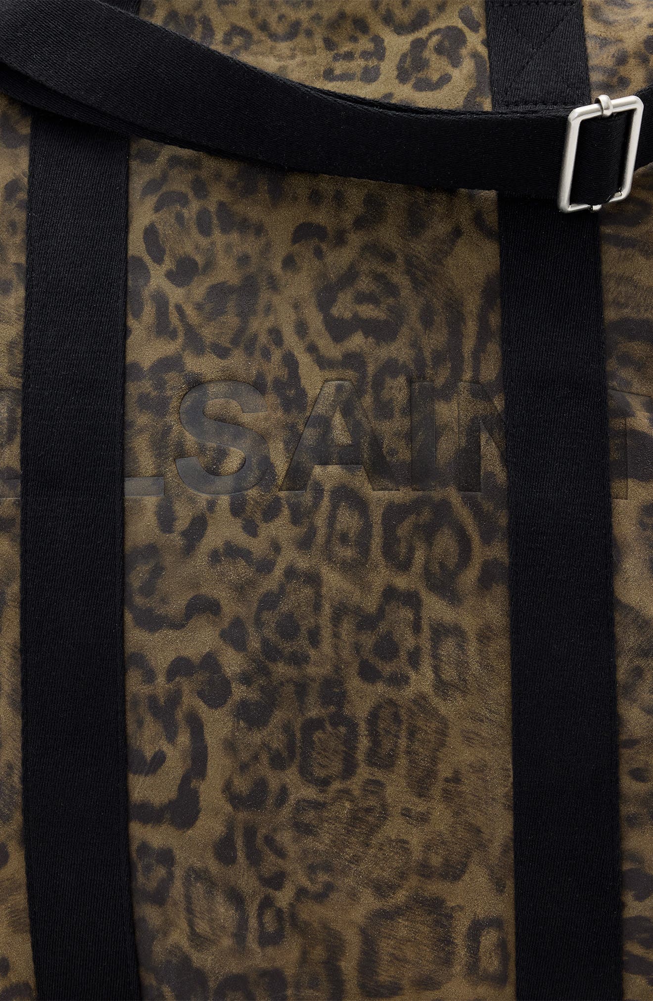 AllSaints Kei Leopard Canvas Backpack, Alternate, color, Leo Khaki/ Black