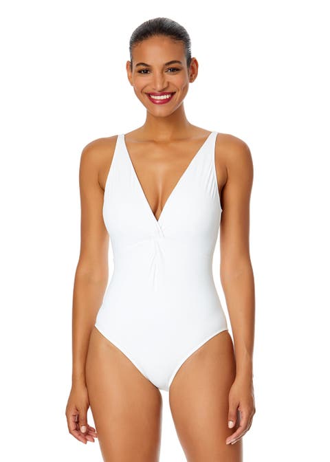 Women's Live In Color Plunge Twist One Piece Swimsuit