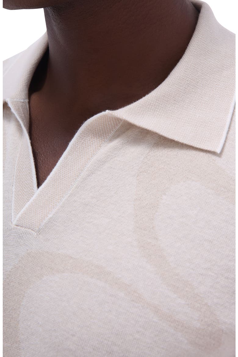 Johnny Collar Cotton & Silk Polo Sweater, Alternate, color, CHALK