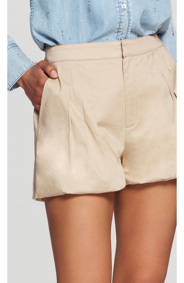 Generation Love Oria Cotton Sateen Bubble Shorts, Alternate, color, Light Khaki