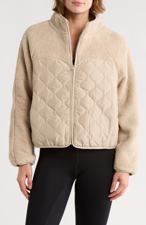 Faux Shearling Mixed Media Jacket