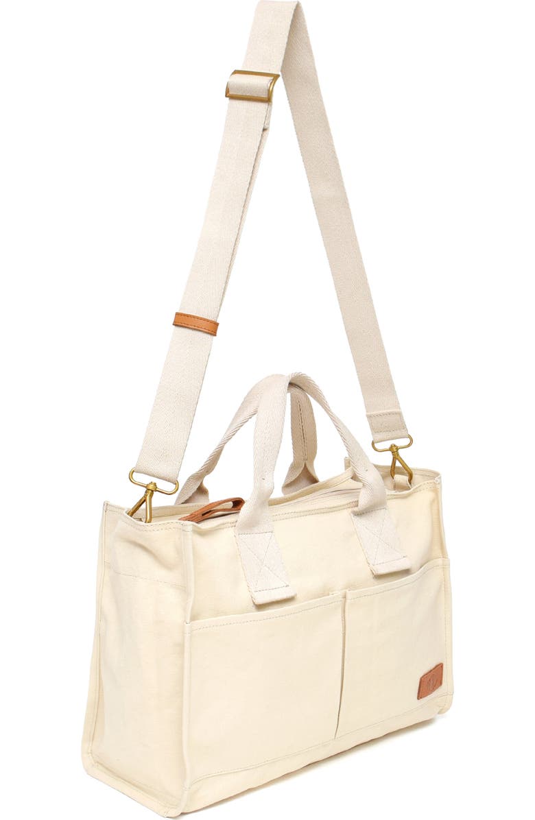 New Amsterdam Leatherworks Zinia Canvas Satchel, Alternate, color, Natural