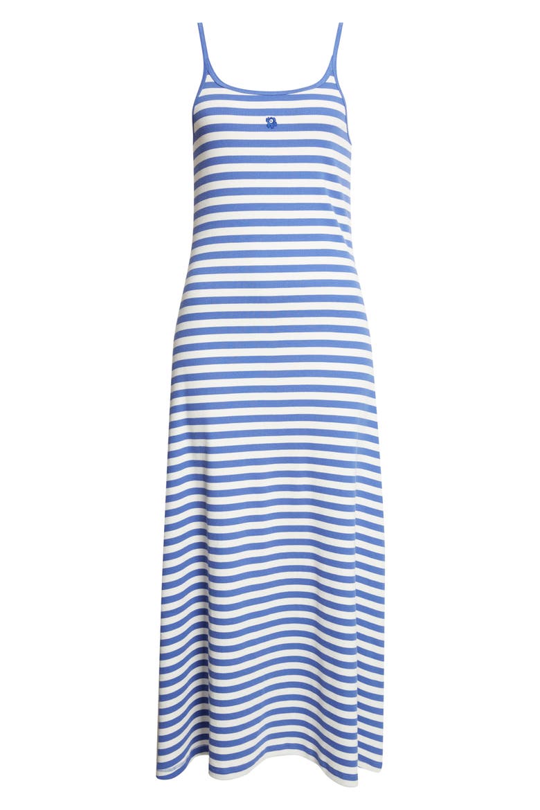 Laulaa Tsrita Unkko Kiski Stripe Stretch Cotton Dress, Alternate, color, BLUE OFF WHITE