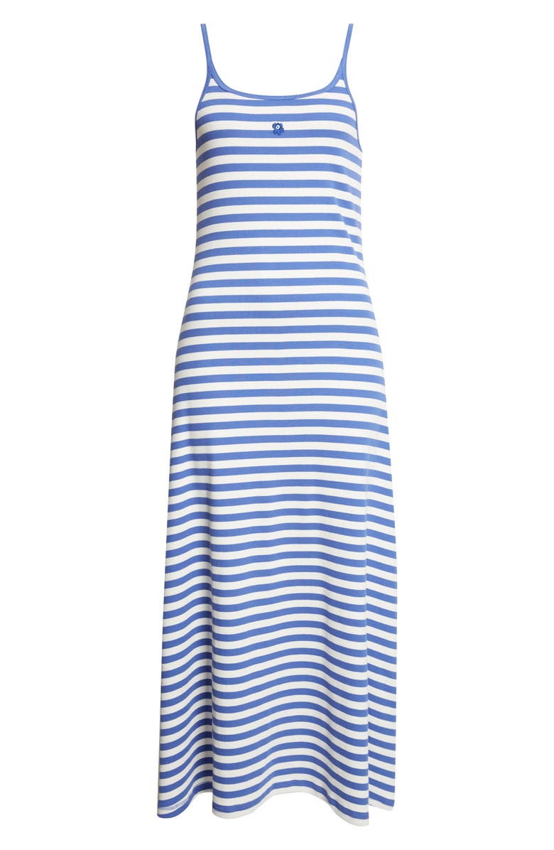 Marimekko Laulaa Tsrita Unkko Kiski Stripe Stretch Cotton Dress, Main, color, Blue Off White