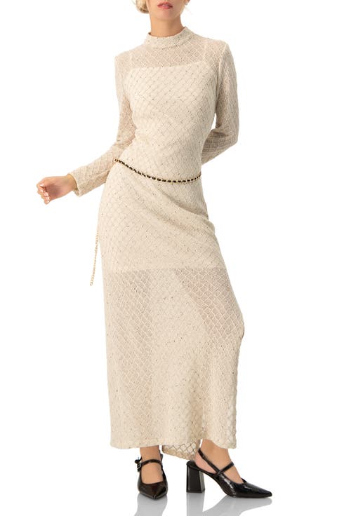 High Neck Knitted Long Dress