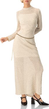 IVONNE High Neck Knitted Long Dress