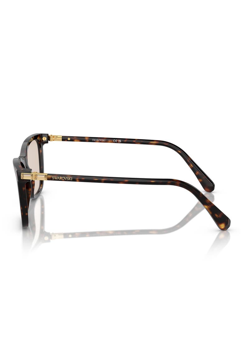 55mm Polarized Rectangle Sunglasses, Alternate, color, DK HAVANA