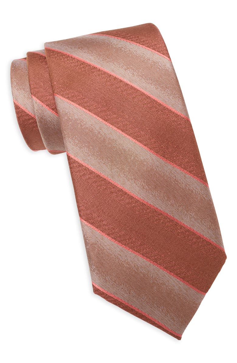 Nordstrom Revelle Stripe Silk Jacquard Tie, Main, color, Orange