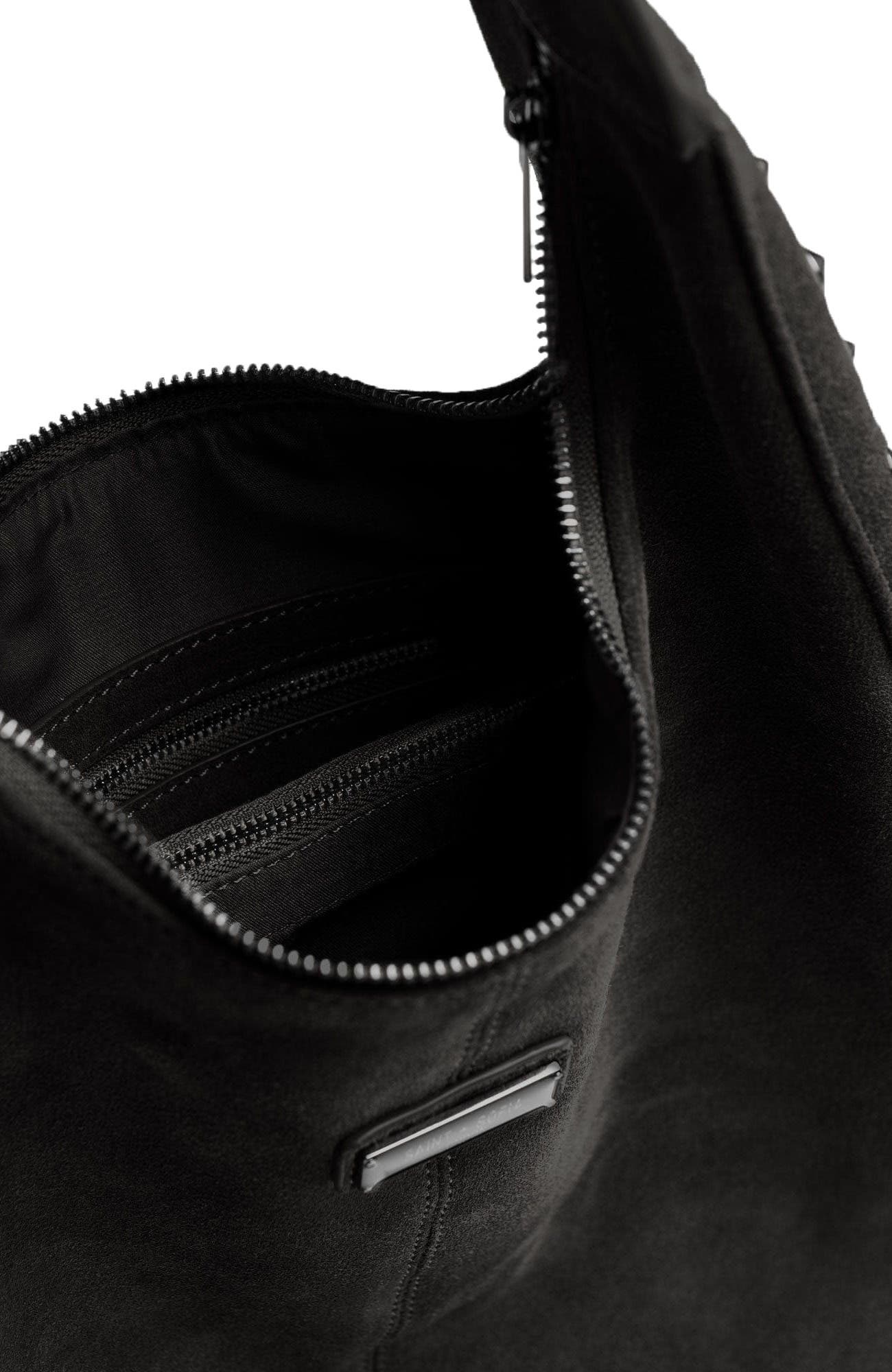 Saint + Sofia Margot Hobo Shoulder Bag, Alternate, color, Black