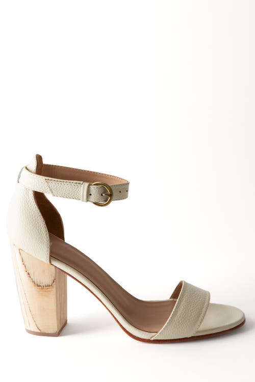 Fortress Frances Heeled Sandal In Pebbled Ivory