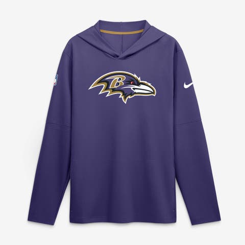 Men's Nike Purple Baltimore Ravens Sideline Alternate Lightweight Long Sleeve Hooded Dri-FIT T-Shirt