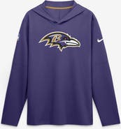 Nike Men's Nike Purple Baltimore Ravens Sideline Alternate Lightweight Long Sleeve Hooded Dri-FIT T-Shirt