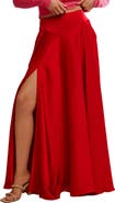 Free People Chilco Side Slit Satin Maxi Skirt