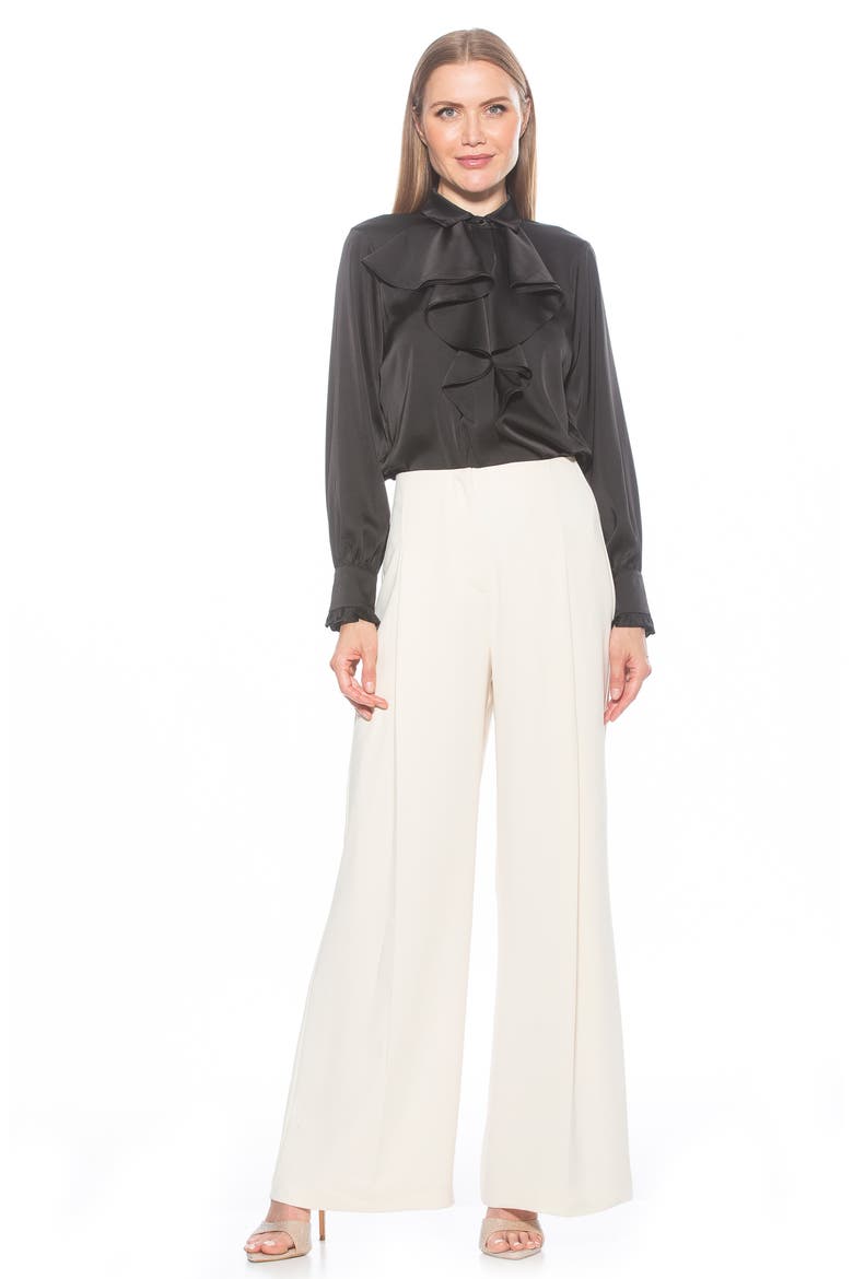 Ruffle Point Collar Blouse, Alternate, color, BLACK
