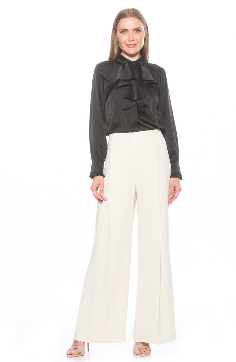 Alexia Admor Ruffle Point Collar Blouse, Alternate, color, Black