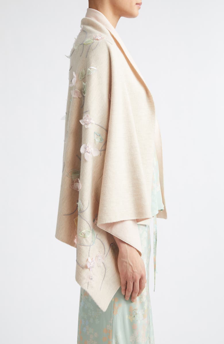BERNADETTE Shirene Embroidered Shawl, Alternate, color, Doubleface Beige Pale Pink