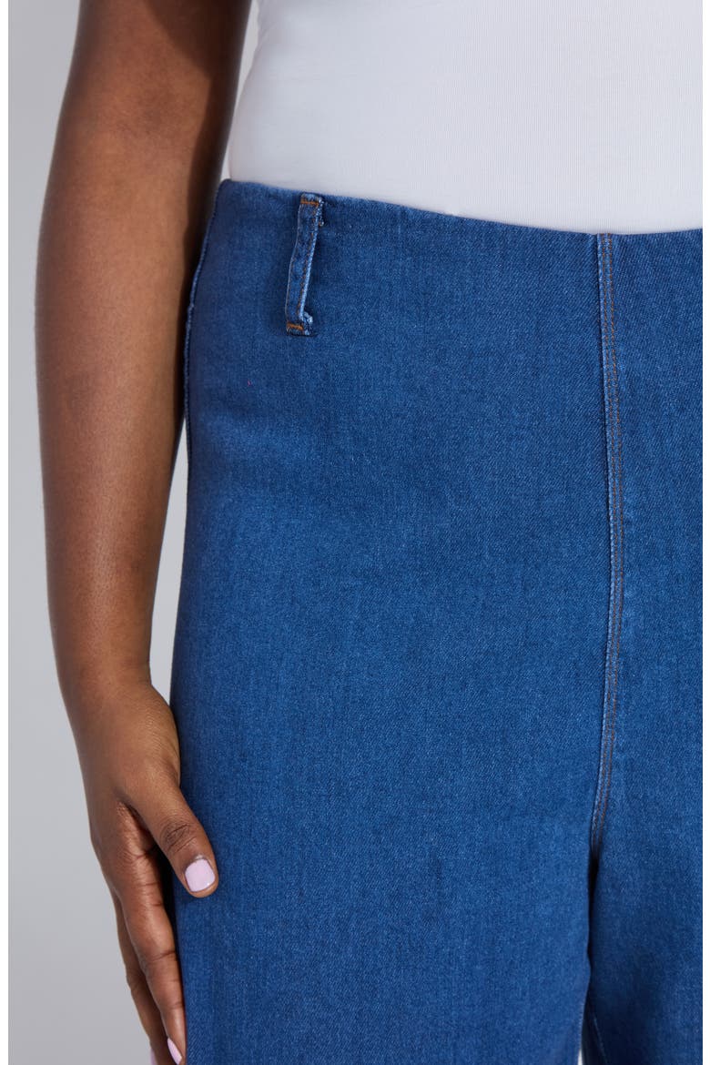 Pull-On Fringe Crop Wide Leg Jeans, Alternate, color, MID WASH