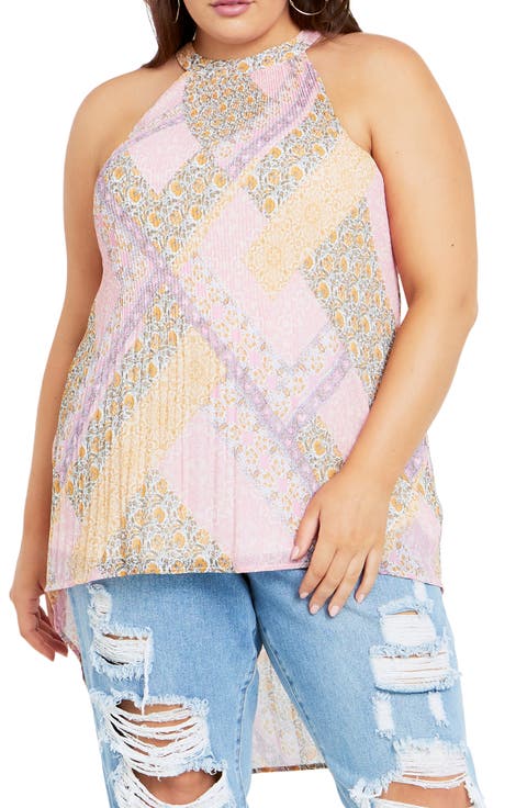 Kayla Pleated High-Low Top (Plus)