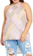 City Chic Kayla Pleated High-Low Top