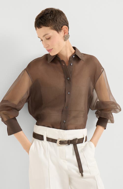 Brunello Cucinelli Crispy Silk Shirt In Multi