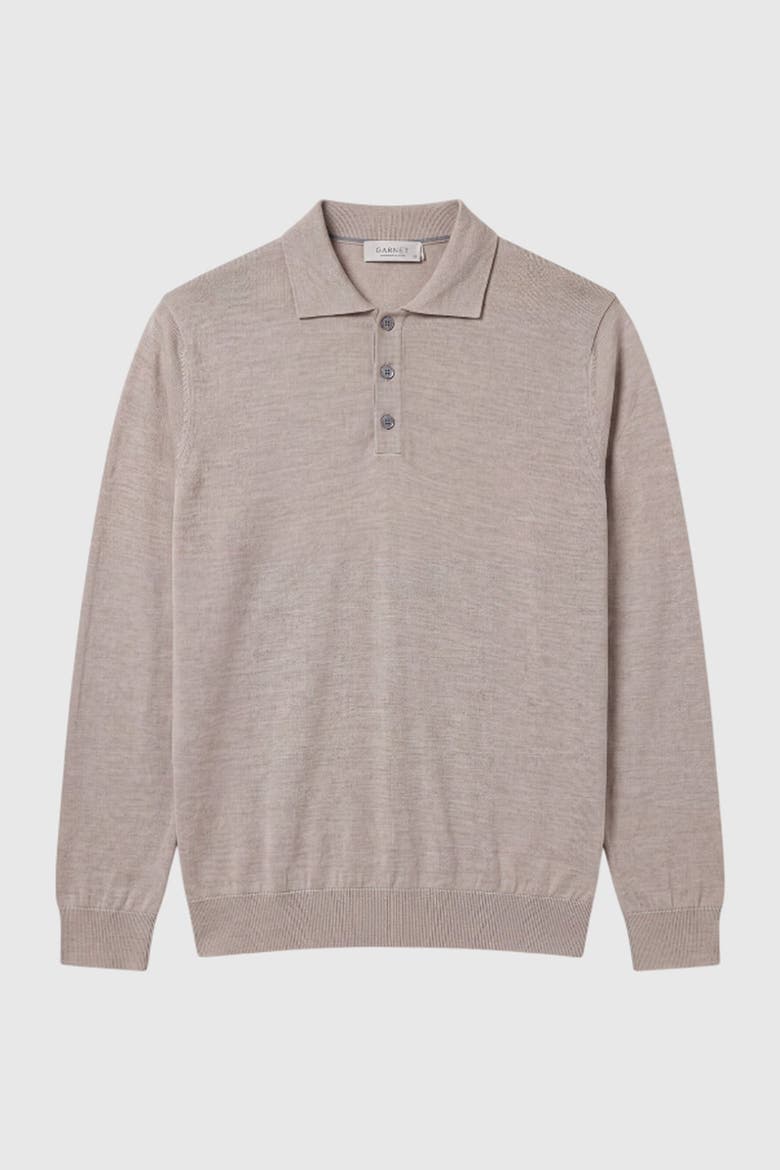 Person Solid Color GARNET Men's Wool Solid Polo Sweater (Men) | Nordstrom