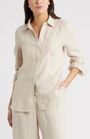 Caslon® Casual Linen Button-Up Shirt