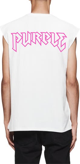 Textured Sleeveless Graphic T-Shirt