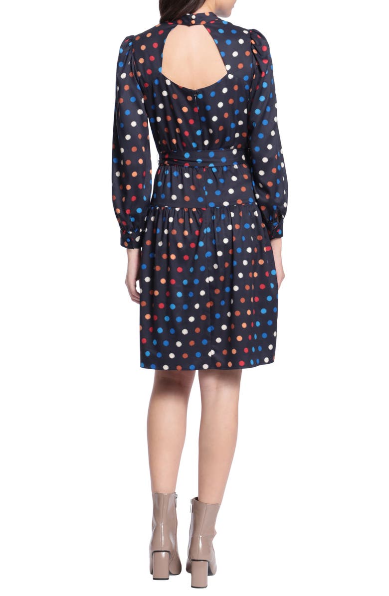 Maggy London Polka Dot Long Sleeve Dress, Alternate, color,