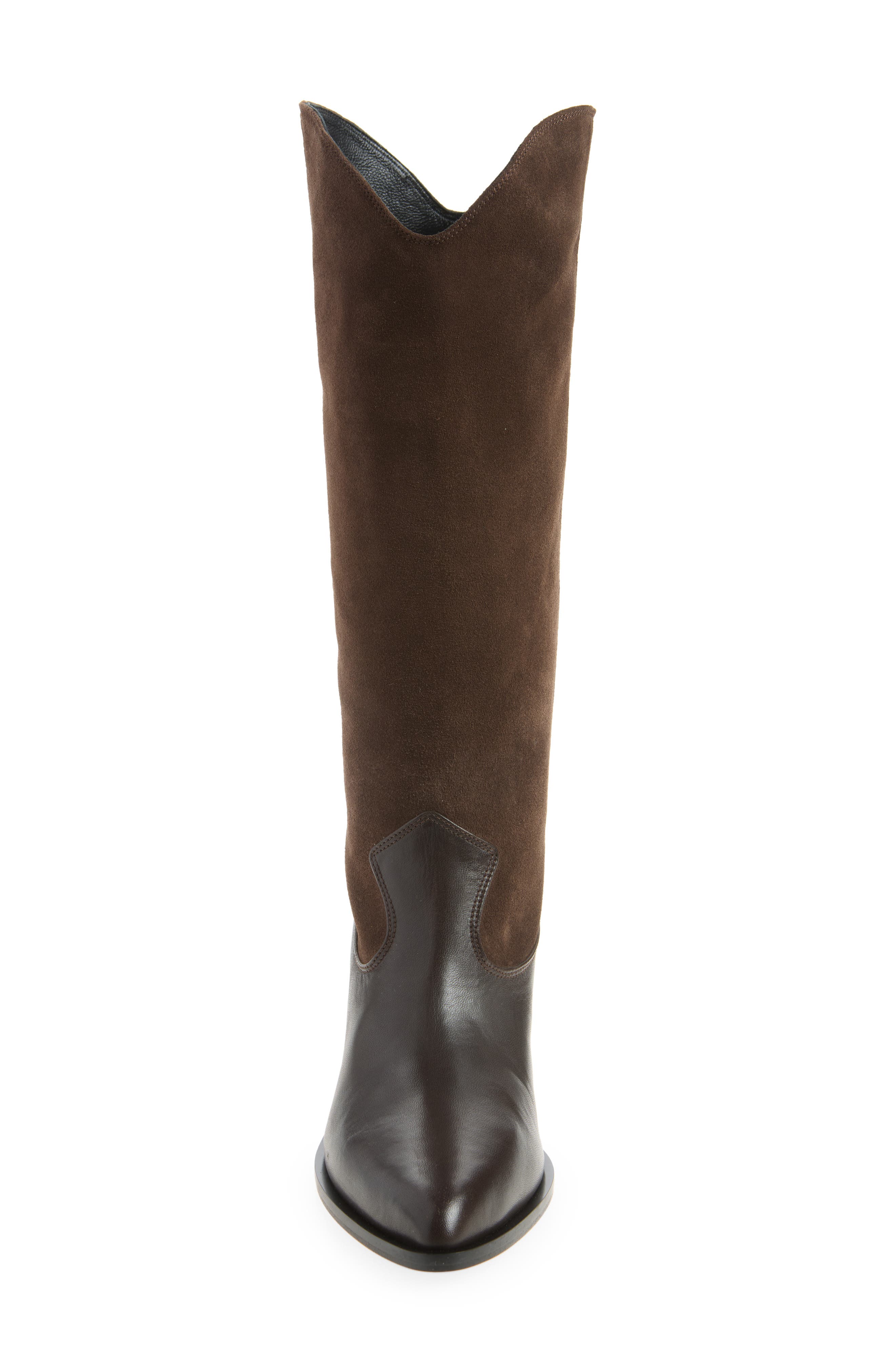 Nancie Leather Knee High Boot, Alternate, color, SABLE SUEDE COMBO