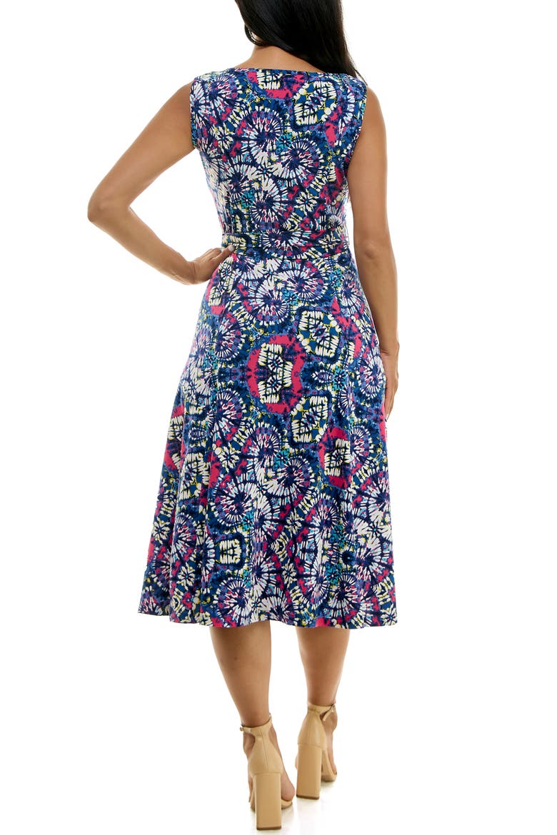 Crewneck Sleeveless Midi Dress, Alternate, color, NAVY PINK MULTI
