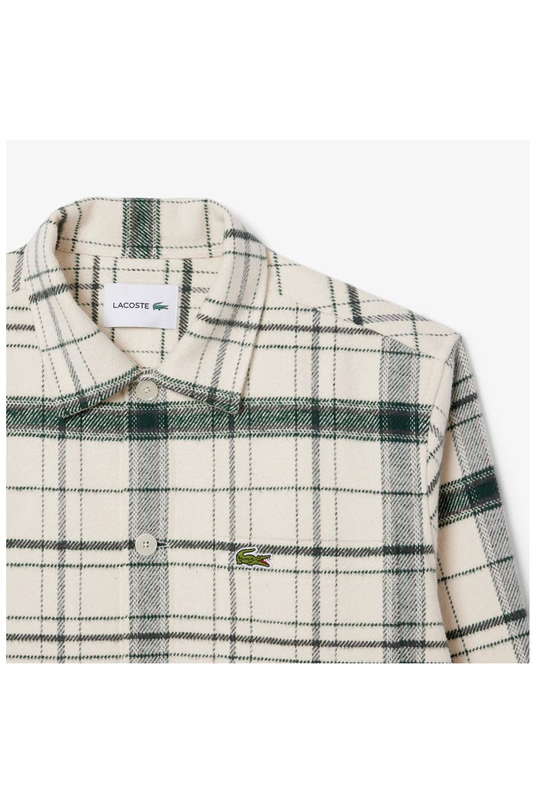 Plaid Flannel Button-Up Overshirt, Alternate, color, WHITE/ GREEN/ GREY CHINE