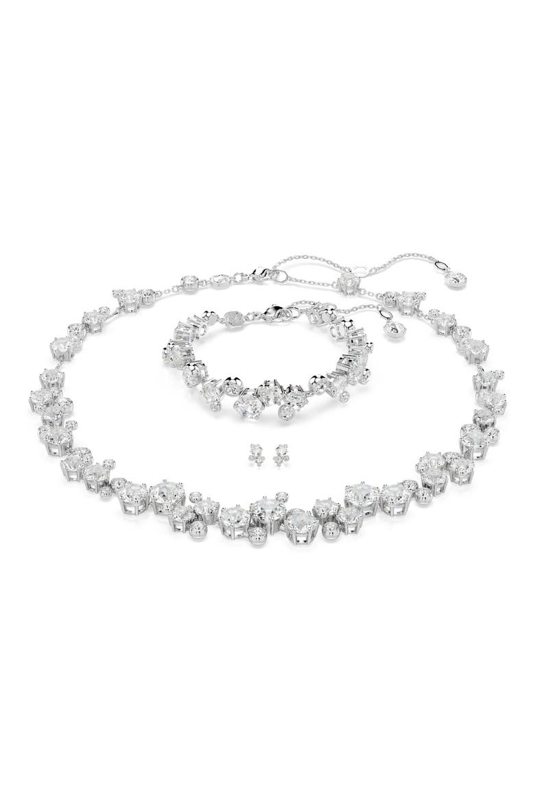 Constella Crystal Necklace, Bracelet & Stud Earrings Set, Main, color, NO COLOR