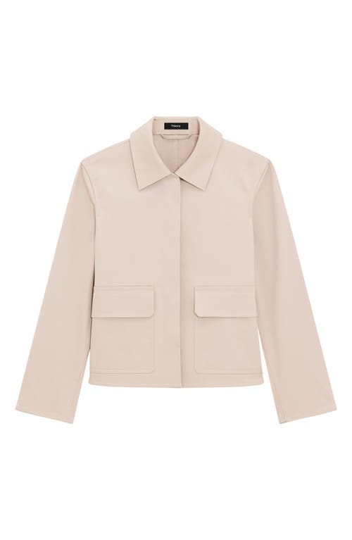 Theory Boxy Jacket In Soft Taupe