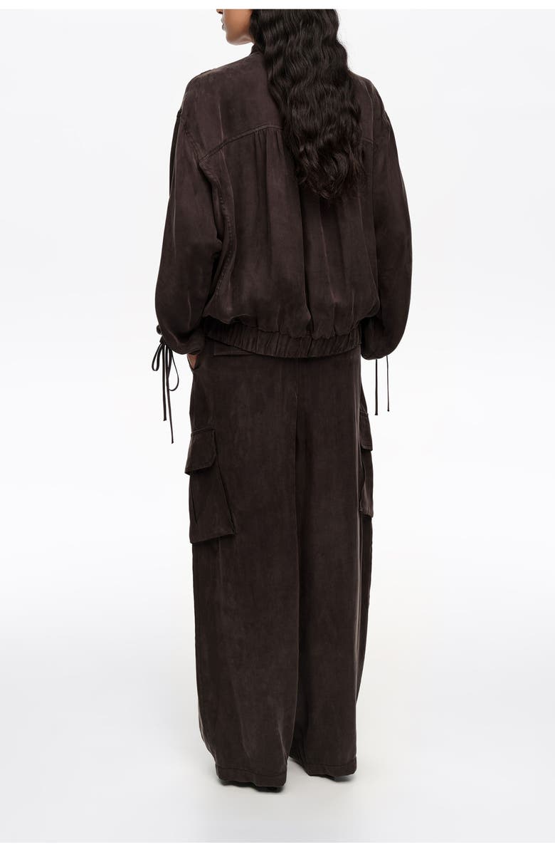 Bimba y Lola Washed Fluid Bomber Jacket, Alternate, color, Washed Black