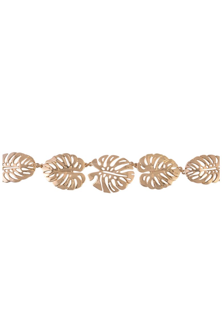Monstera Leaf Necklace, Alternate, color, GOLD