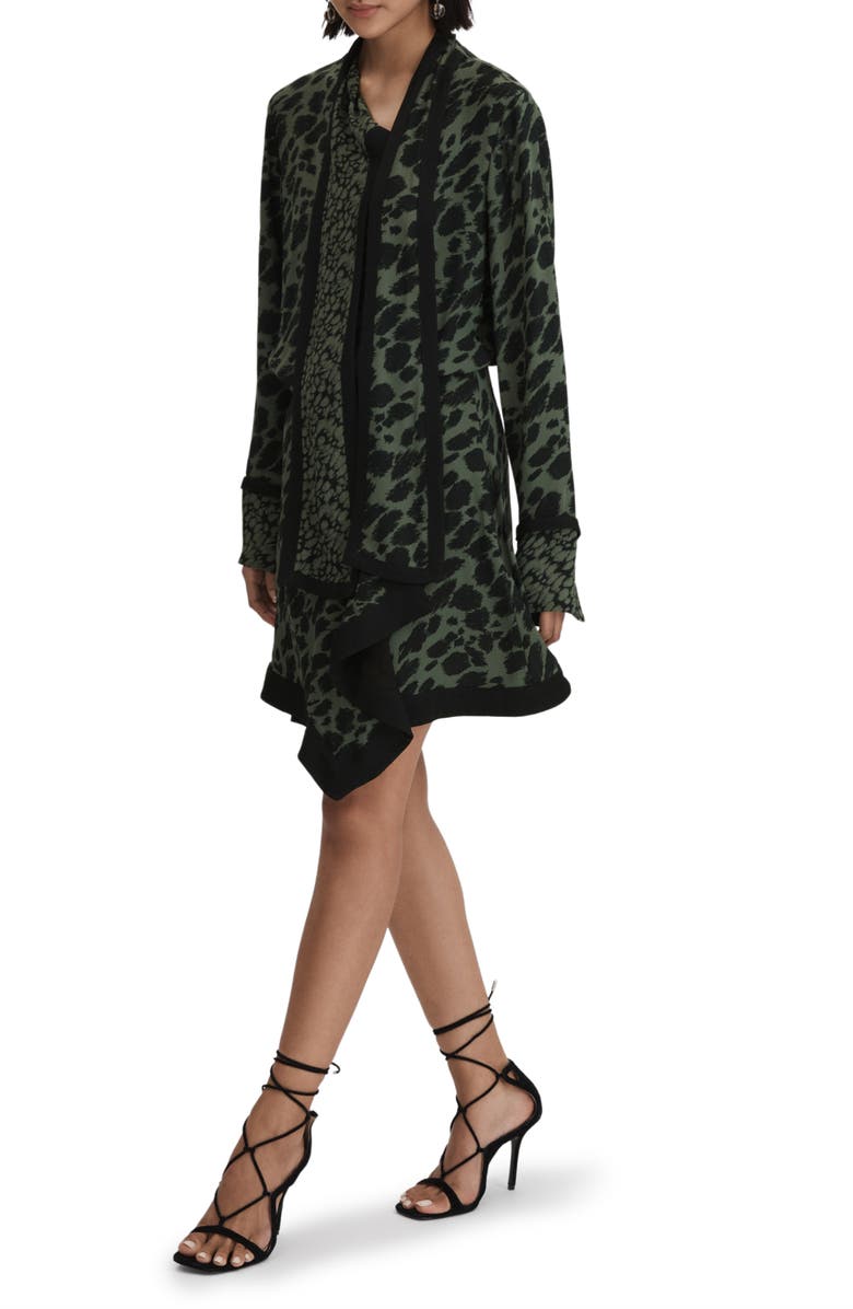 Reiss Katie Long Sleeve Animal Print Minidress, Alternate, color, 